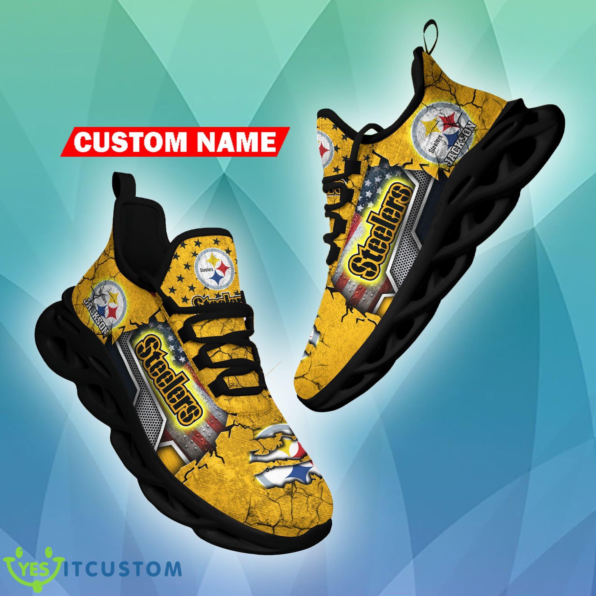 Pittsburgh Steelers NFL Crack Pattern Running Shoes Personalized Style Flag US Max Soul Sneakers 3 Pittsburgh Steelers NFL Crack Pattern Running Shoes Personalized Style Flag US Max Soul Sneakers - Pittsburgh Steelers NFL Crack Pattern Running Shoes Personalized Style Max Soul Sneakers Photo 6