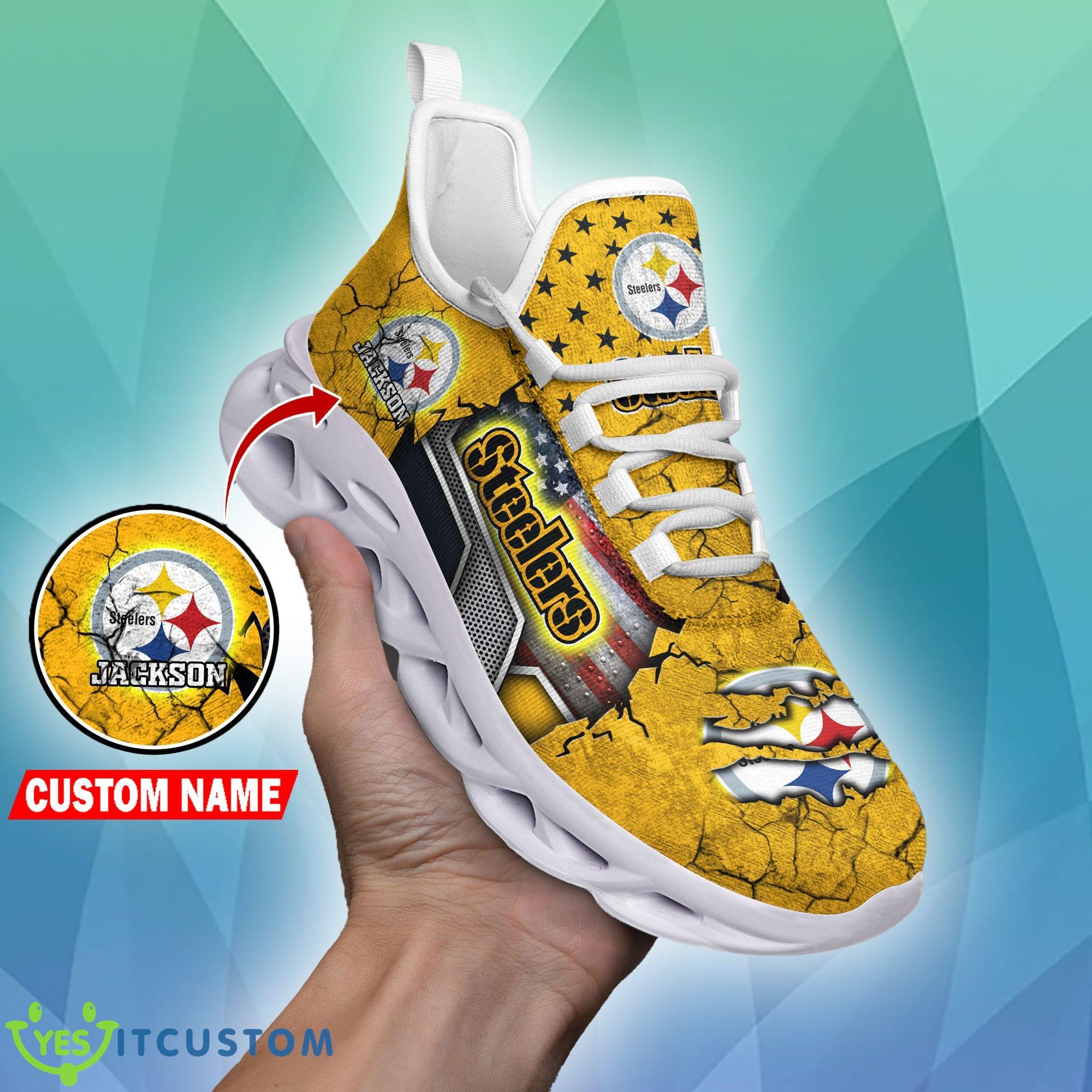 Pittsburgh Steelers NFL Crack Pattern Running Shoes Personalized Style Flag US Max Soul Sneakers 7 Pittsburgh Steelers NFL Crack Pattern Running Shoes Personalized Style Flag US Max Soul Sneakers - Pittsburgh Steelers NFL Crack Pattern Running Shoes Personalized Style Max Soul Sneakers Photo 2