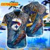Pittsburgh Steelers NFL Custom Name Hawaiian Shirt Fish Fans Gift Blue Summer - Pittsburgh Steelers NFL Custom Name Hawaiian Shirt Fish Fans Gift Blue Summer