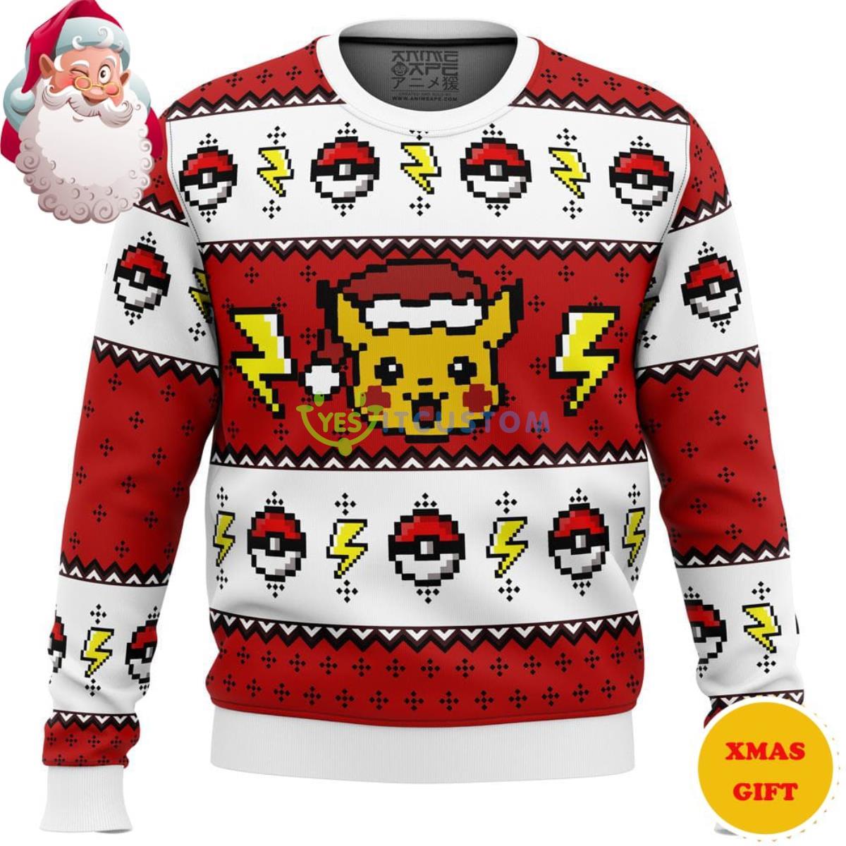 Pokemon Pikachu Christmas AOP Sweater 3 Pokemon Pikachu Christmas AOP Sweater Product Photo 1
