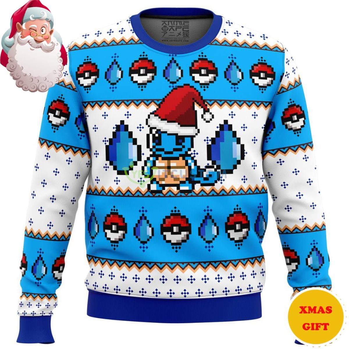 Pokemon Squirtle Christmas AOP Sweater 3 Pokemon Squirtle Christmas AOP Sweater Product Photo 1