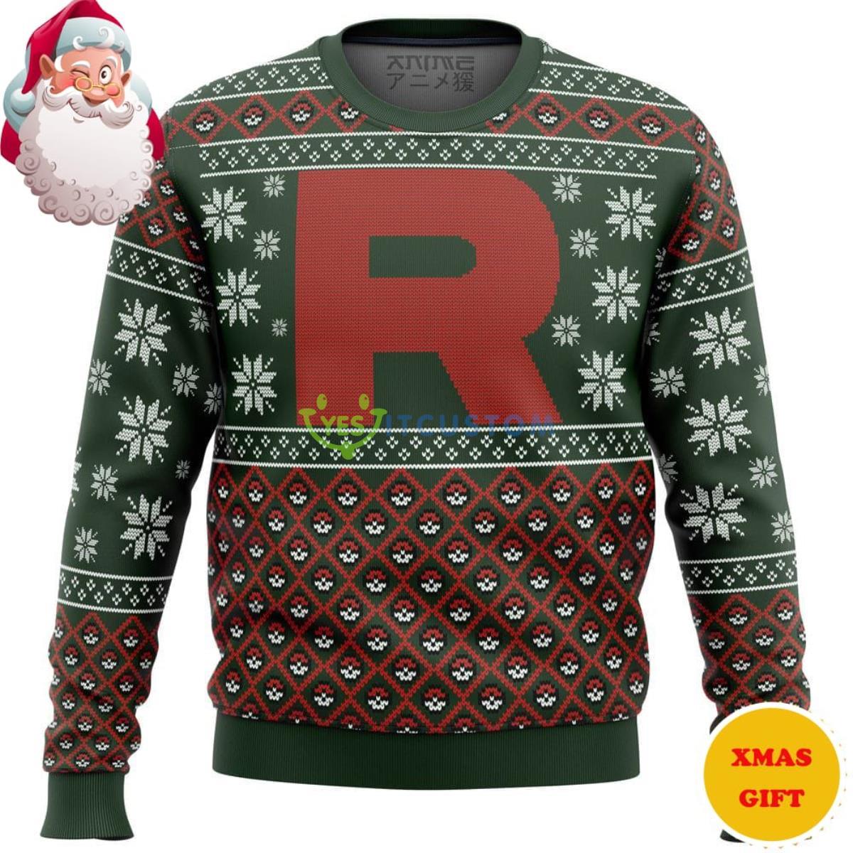Pokemon Team Rocket Christmas AOP Sweater 3 Pokemon Team Rocket Christmas AOP Sweater Product Photo 1