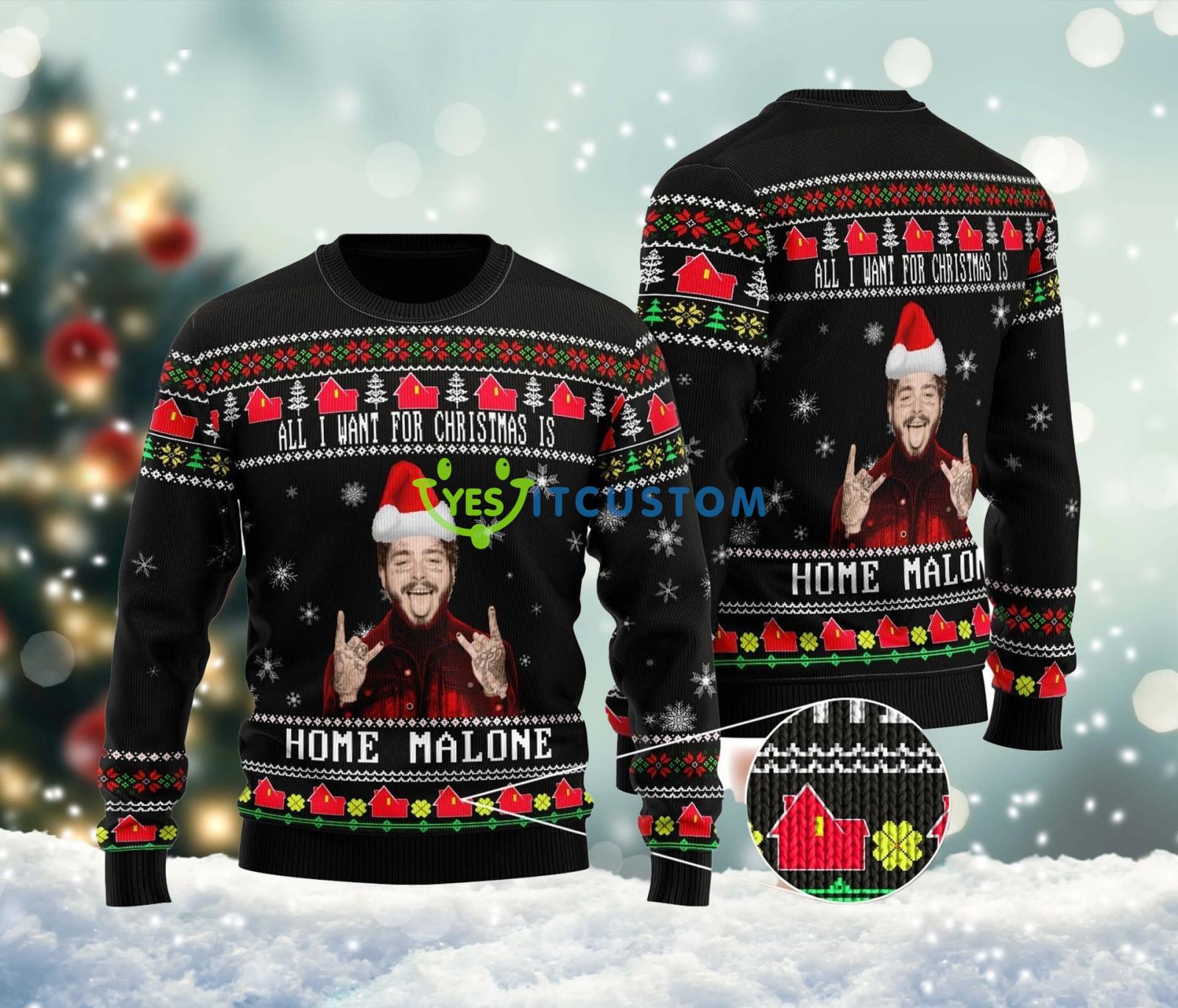 Post Malone Ugly Xmas Christmas Sweater Christmas Gift Product Photo 1