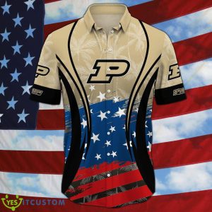Purdue Boilermakers NCAA Flag US Background Hawaiian Shirt For Men And Women - Purdue Boilermakers NCAA Flag US Background Hawaiian Shirt For Men And Women Photo 3