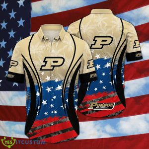 Purdue Boilermakers NCAA Flag US Background Hawaiian Shirt For Men And Women - Purdue Boilermakers NCAA Flag US Background Hawaiian Shirt For Men And Women Photo 2