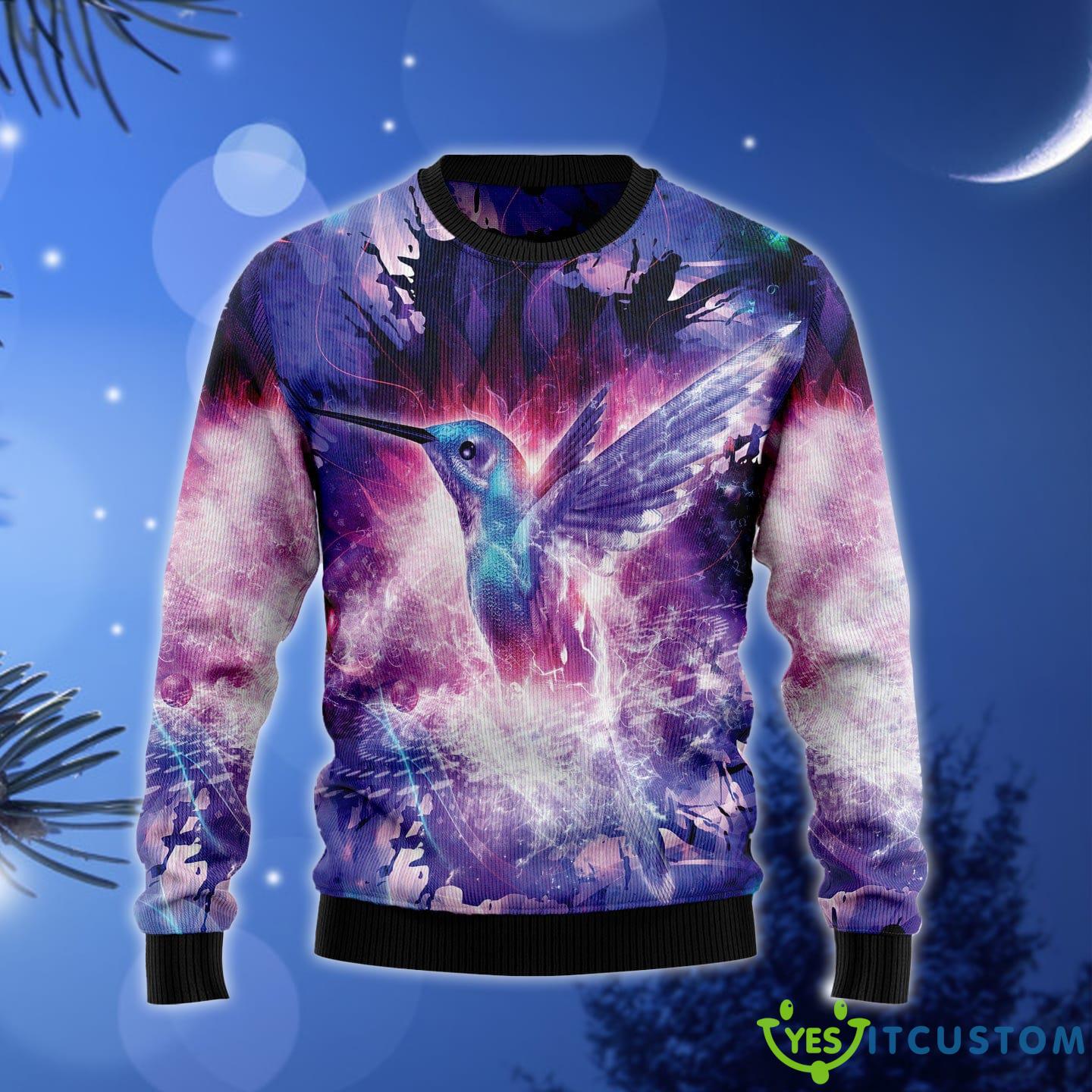 Purple Hummingbird Ugly Christmas Sweater Gift Men Women - Purple Hummingbird Ugly Christmas Sweater Gift Men Women_1