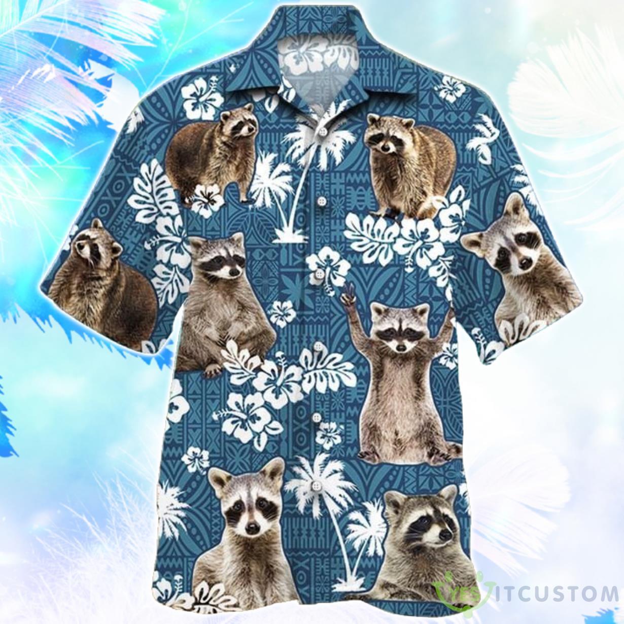Racoon Blue Tribal Hawaiian Shirt For Men Women 4 Racoon Blue Tribal Hawaiian Shirt For Men Women Product Photo 1