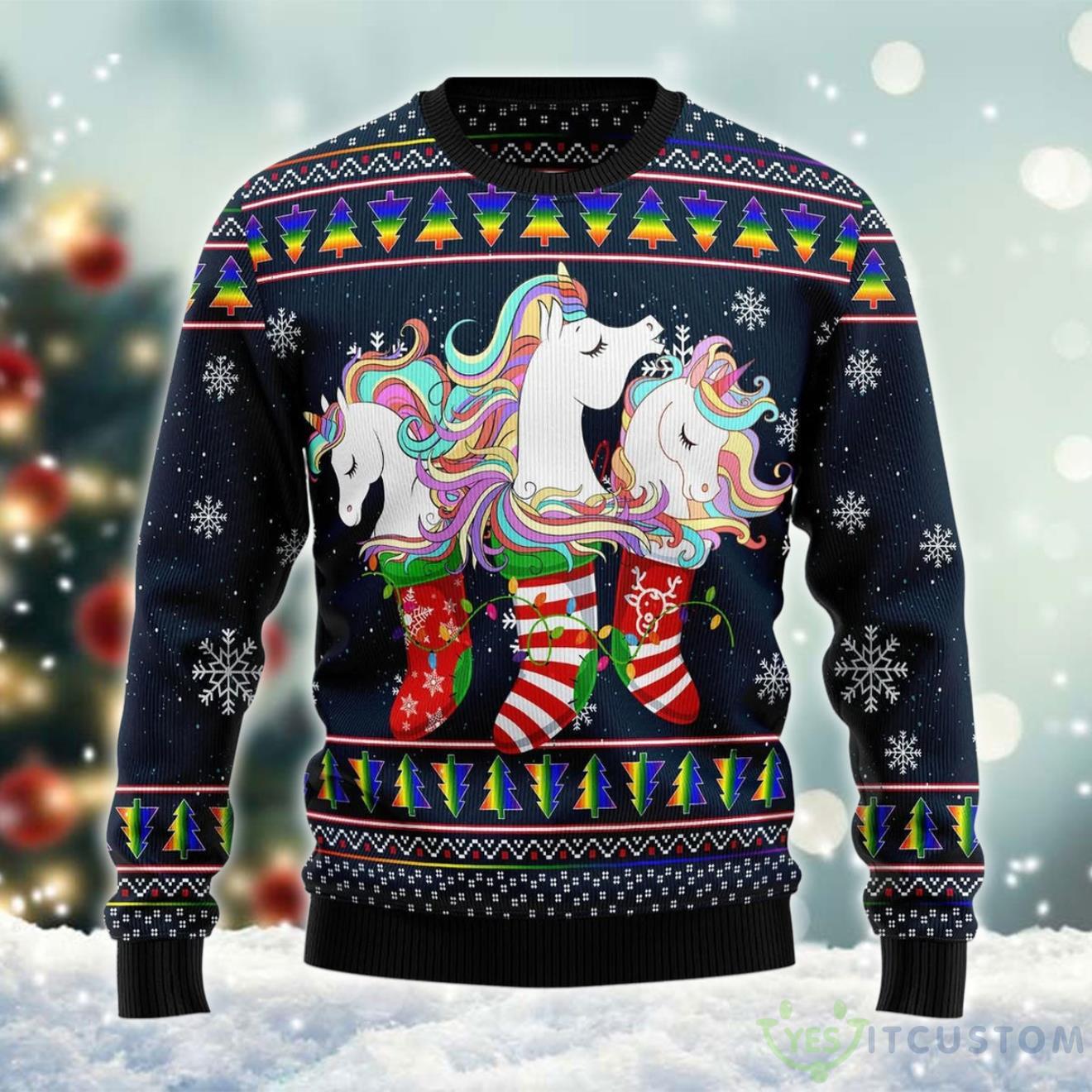 Rainbow Unicorns Inside Socks Ugly Sweater 3 Rainbow Unicorns Inside Socks Ugly Sweater Product Photo 1