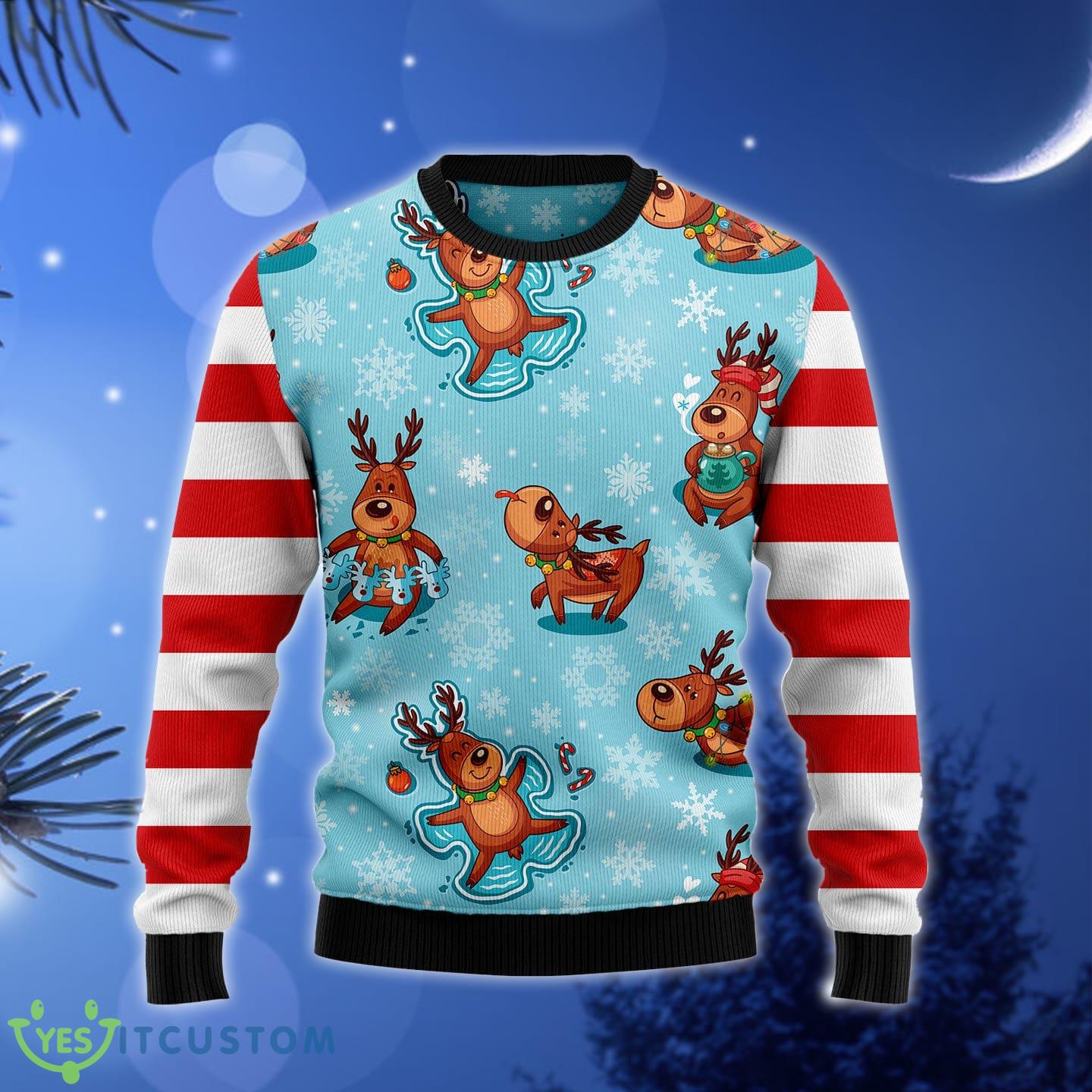 Reindeer Cute Ugly Christmas Sweater Gift Men Women - Reindeer Cute Ugly Christmas Sweater Gift Men Women_1
