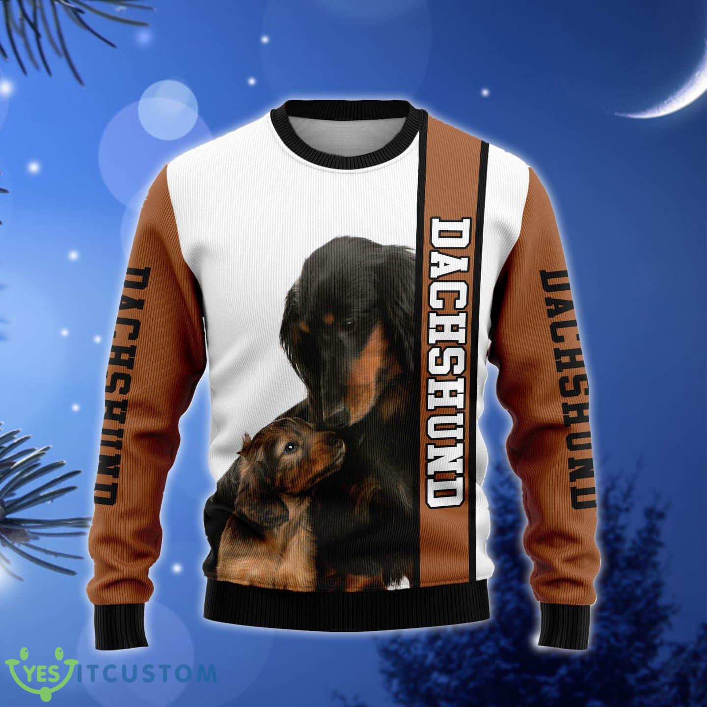 Rescued Dachshund Ugly Christmas Sweater Gift Men Women - Rescued Dachshund Ugly Christmas Sweater Gift Men Women_1