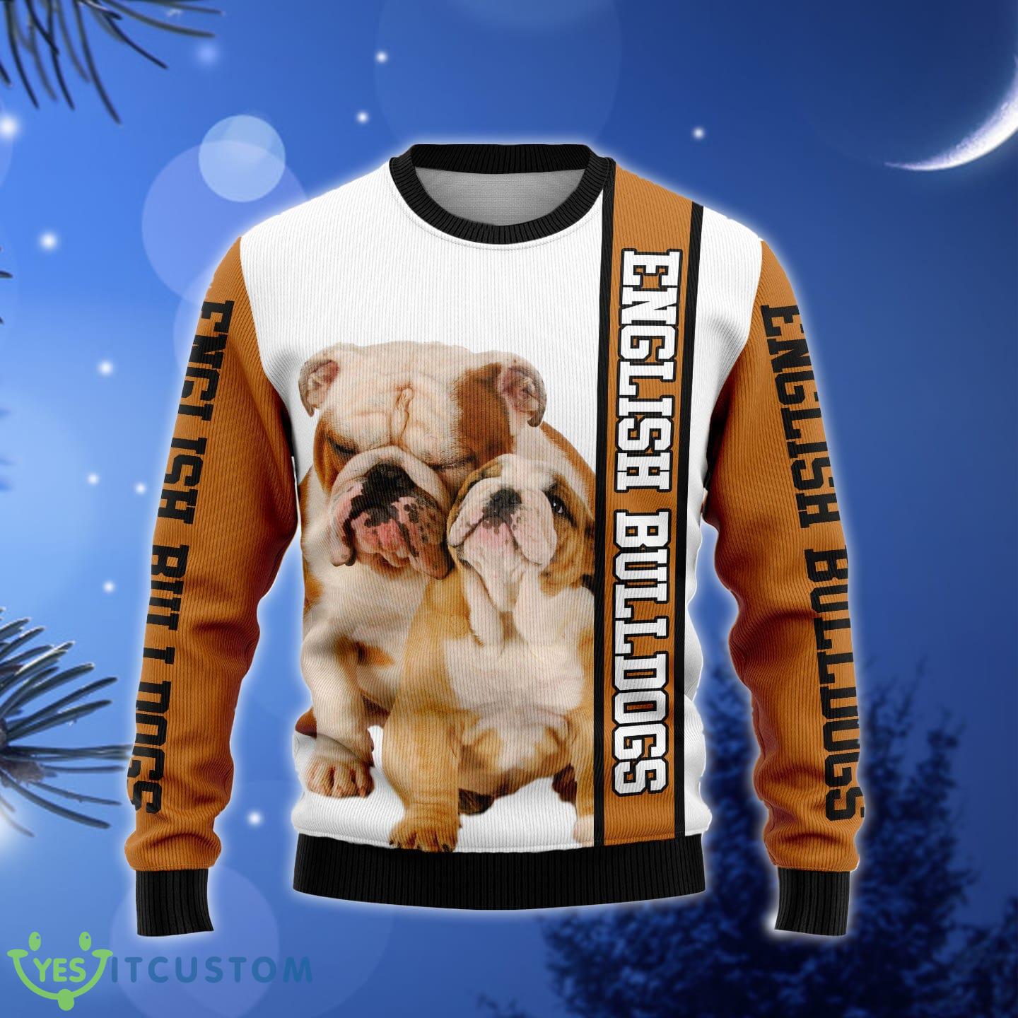 Rescued English Bulldog Ugly Christmas Sweater Gift Men Women - Rescued English Bulldog Ugly Christmas Sweater Gift Men Women_1