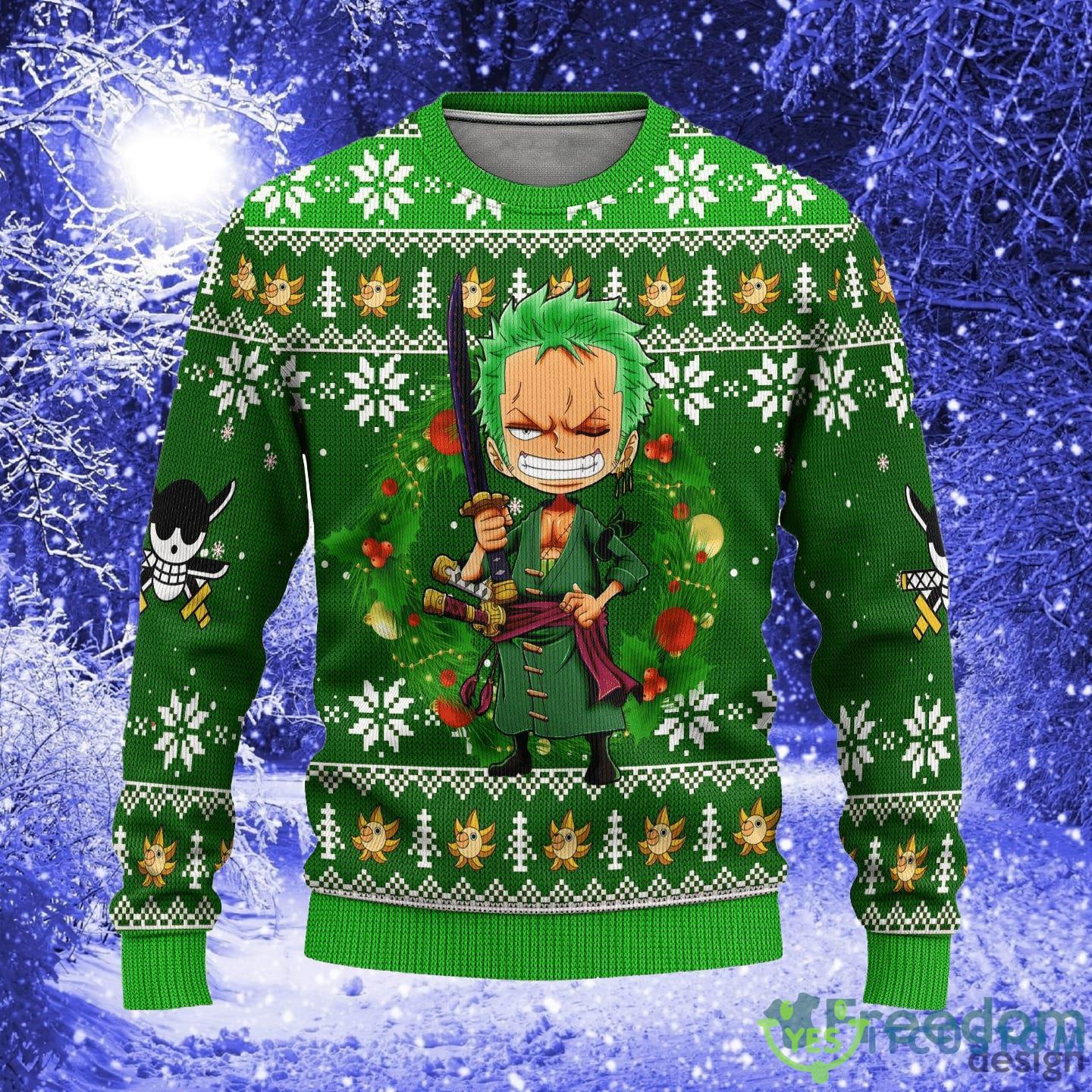 Roronoa Zoro One Piece Anime Xmas Women Mens Ugly Christmas Sweater - Roronoa Zoro One Piece Anime Ugly Christmas Sweater Xmas Gift_1