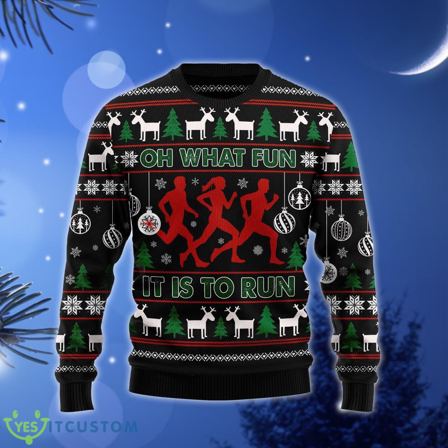 Running Oh What Fun It Is To Fun Ugly Christmas Sweater Gift Men Women - Running Oh What Fun It Is To Fun Ugly Christmas Sweater Gift Men Women_1
