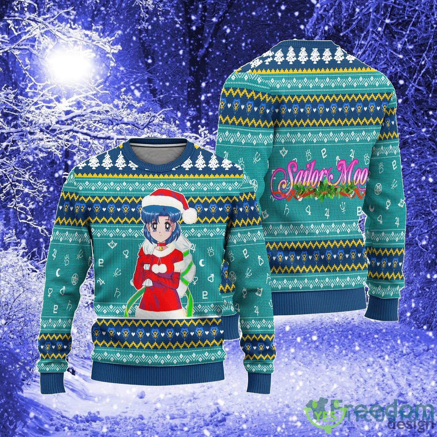 Sailor Mercury Sailor Moon Anime Xmas Women Mens Ugly Christmas Sweater 3 Sailor Mercury Sailor Moon Anime Xmas Women Mens Ugly Christmas Sweater - Sailor Mercury Ugly Christmas Sweater Sailor Moon Anime Xmas Gift_3
