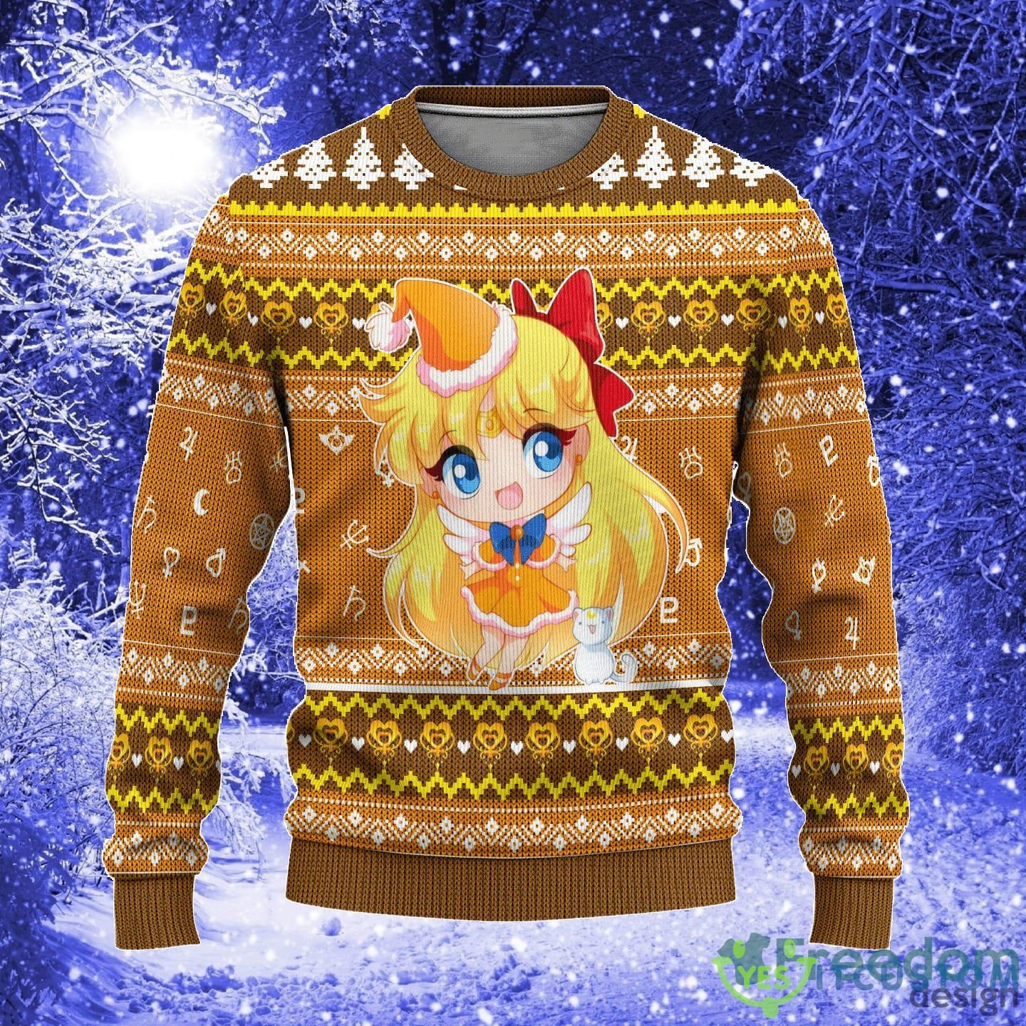 Sailor Venus Sailor Moon Anime Xmas Women Mens Ugly Christmas Sweater - Sailor Venus Ugly Christmas Sweater Sailor Moon Anime Xmas Gift_1