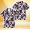 San Diego Padres White Hibiscus Violet Leaves Light Grey Background 3D Hawaiian Shirt Gift For Fans Product Photo 1