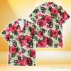 San Diego Padres White Porcelain Flower Pink Hibiscus White Background 3D Hawaiian Shirt Gift For Fans Product Photo 1