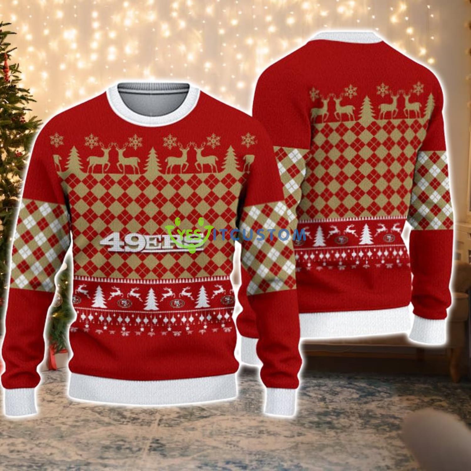 San Francisco 49ers Check Christmas Gift Ugly Christmas Sweater 3 San Francisco 49ers Check Christmas Gift Ugly Christmas Sweater Product Photo 1