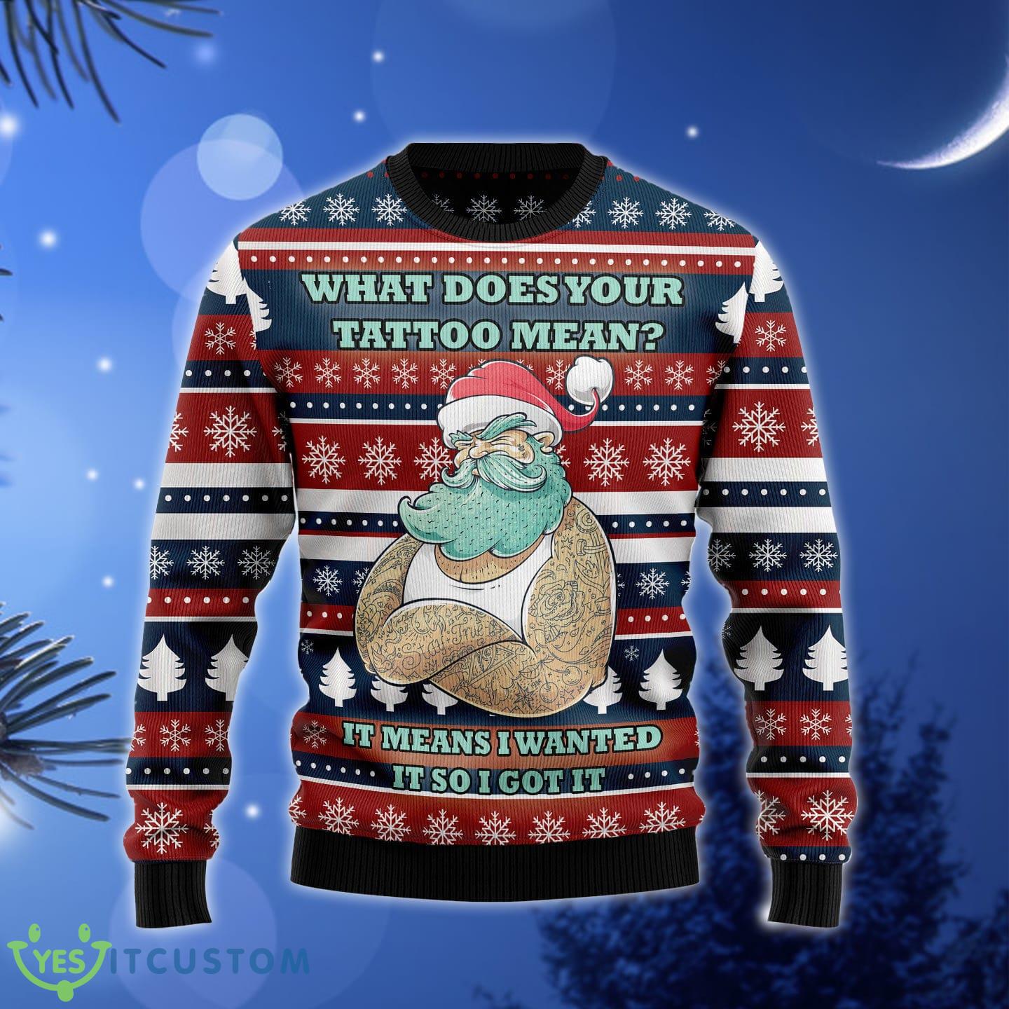 Santa Clause Love Tattoo Ugly Christmas Sweater Gift Men Women - Santa Clause Love Tattoo Ugly Christmas Sweater Gift Men Women_1