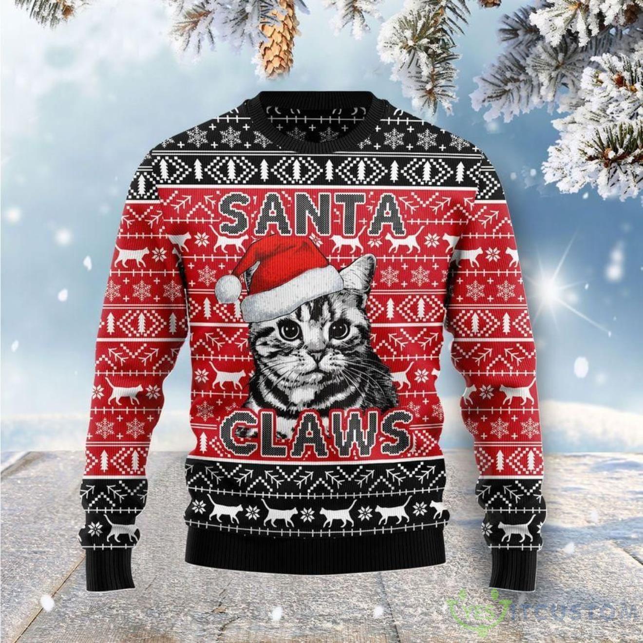 Santa Claws Cat Ugly Sweater For Christmas 3 Santa Claws Cat Ugly Sweater For Christmas Product Photo 1