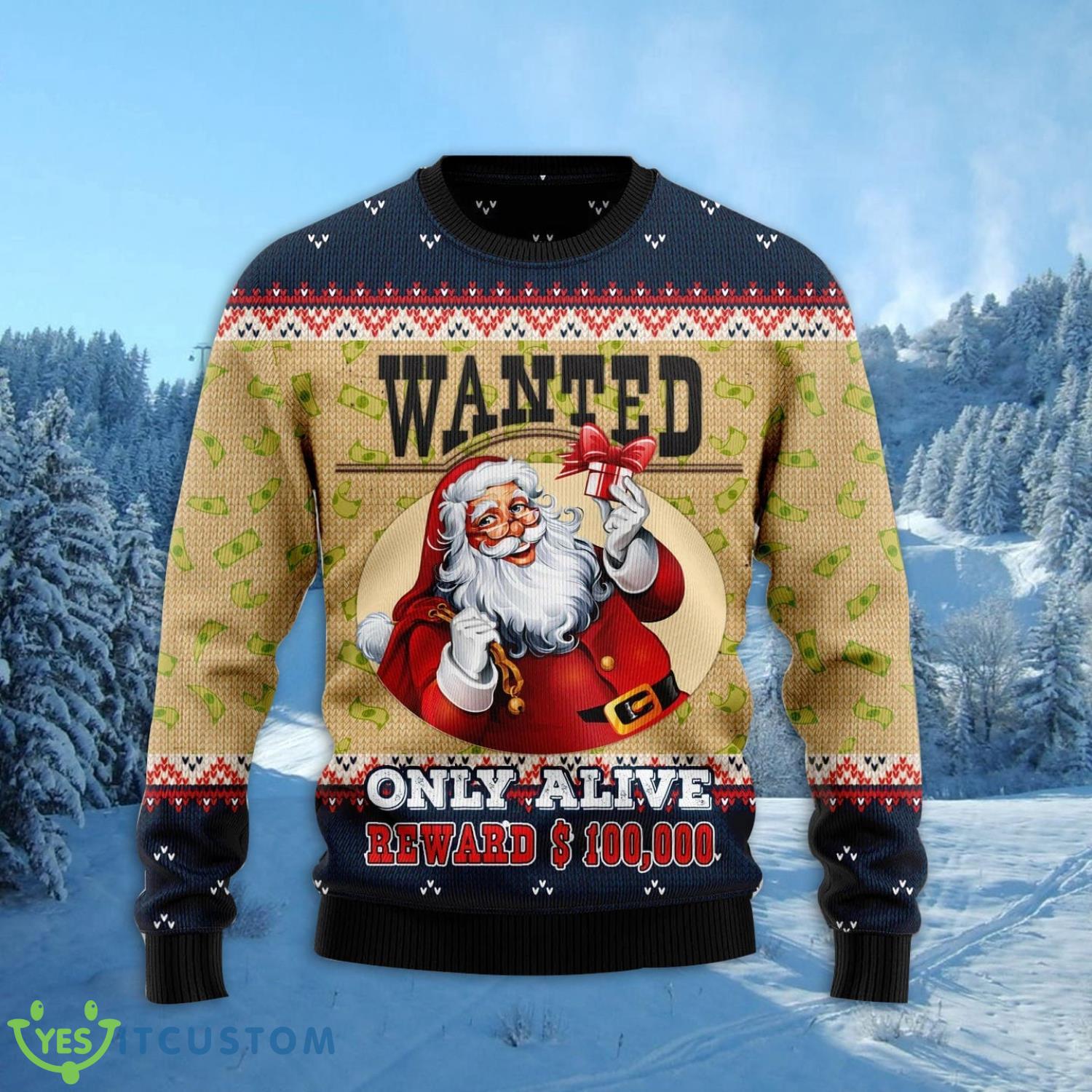 Satan Claus Wanted Only Alive 3D Ugly Christmas Sweater For Men And Women Christmas Gift 8 Satan Claus Wanted Only Alive 3D Ugly Christmas Sweater For Men And Women Christmas Gift Product Photo 2