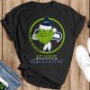 Seattle Seahawks NFL Christmas Grinch I Hate People But I Love My Favorite Football Team T Shirt - Black T-Shirt