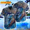 Seattle Seahawks NFL Custom Name Hawaiian Shirt Fish Fans Gift Blue Summer - Seattle Seahawks NFL Custom Name Hawaiian Shirt Fish Fans Gift Blue Summer