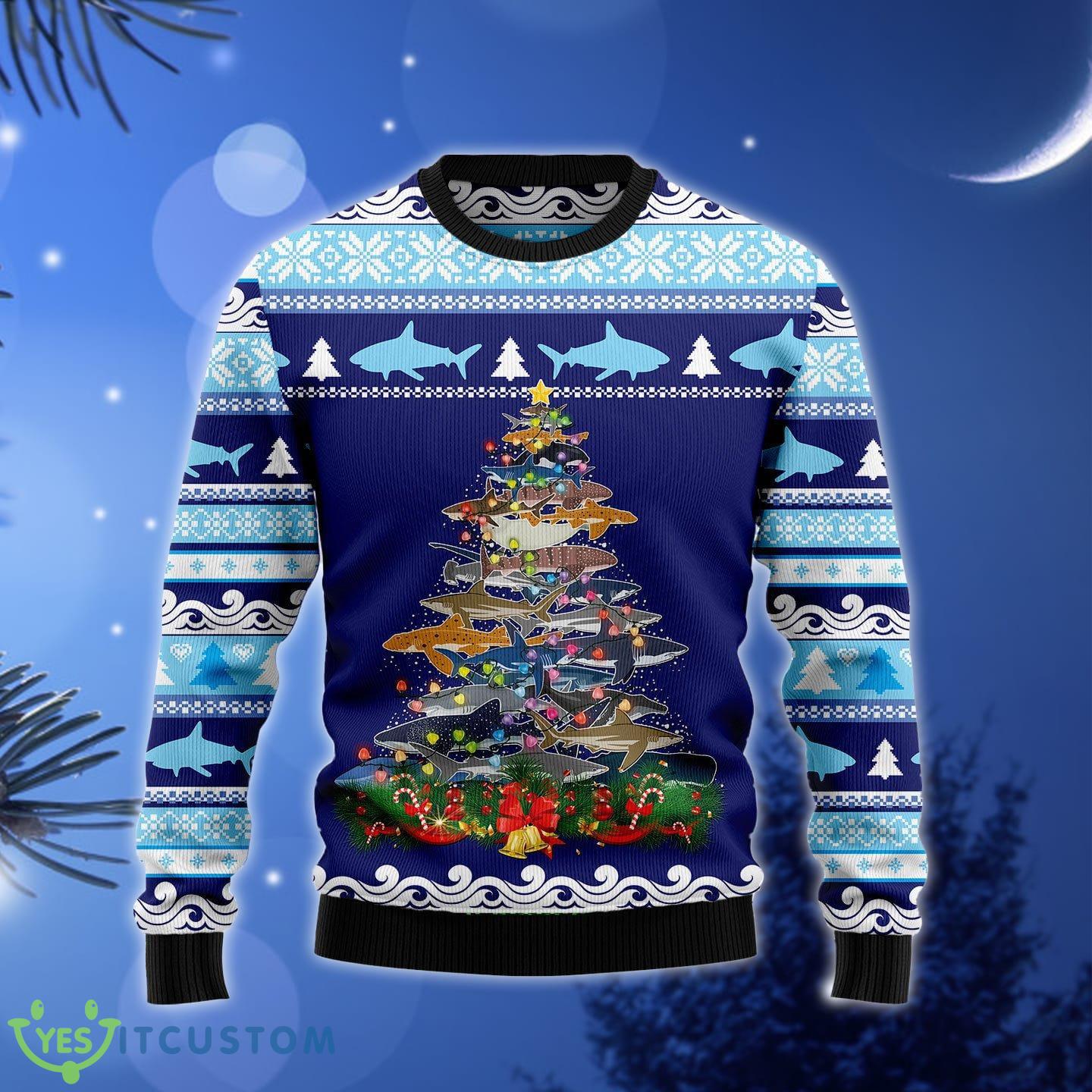 Shark Tree Ugly Christmas Sweater Gift Men Women - Shark Tree Ugly Christmas Sweater Gift Men Women_1
