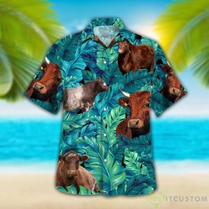 Shorthorn Tropical Hawaiian Palm Leaves Hawaiian Shirt For Men Women Product Photo 1