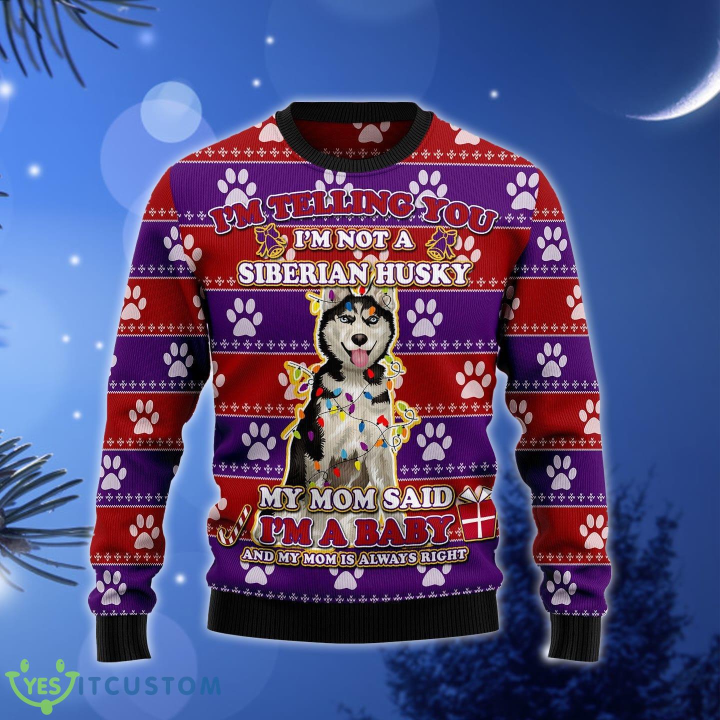 Siberian Husky Baby Ugly Christmas Sweater Gift Men Women - Siberian Husky Baby Ugly Christmas Sweater Gift Men Women_1