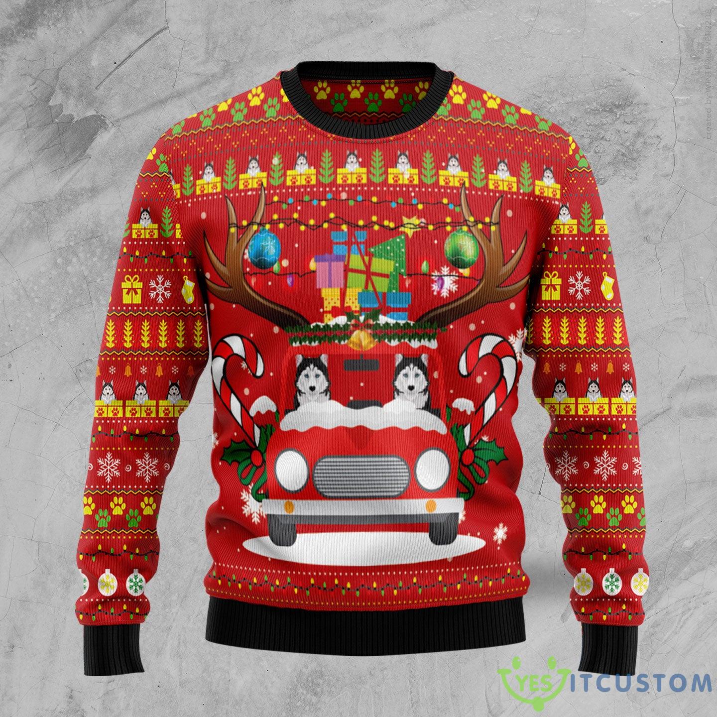 Siberian Husky Festive Ugly Christmas Sweater Gift Men Women - Siberian Husky Ugly Christmas Sweater Gift Men Women_1