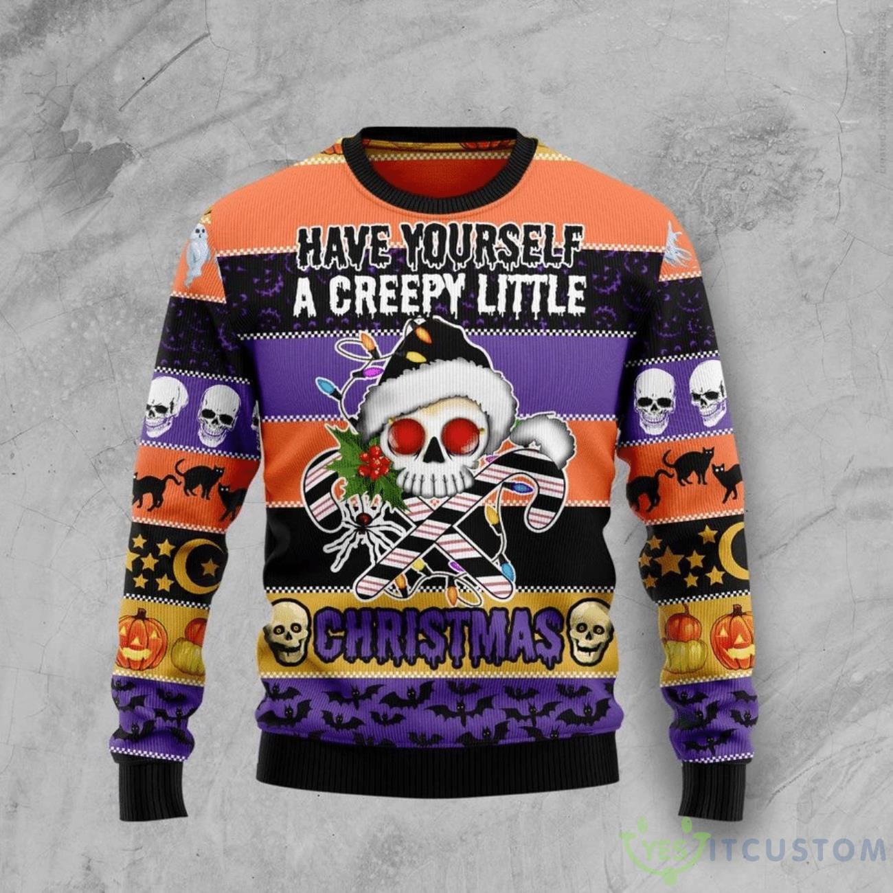 Skull Creepy Ugly Sweater For Christmas 3 Skull Creepy Ugly Sweater For Christmas Product Photo 1