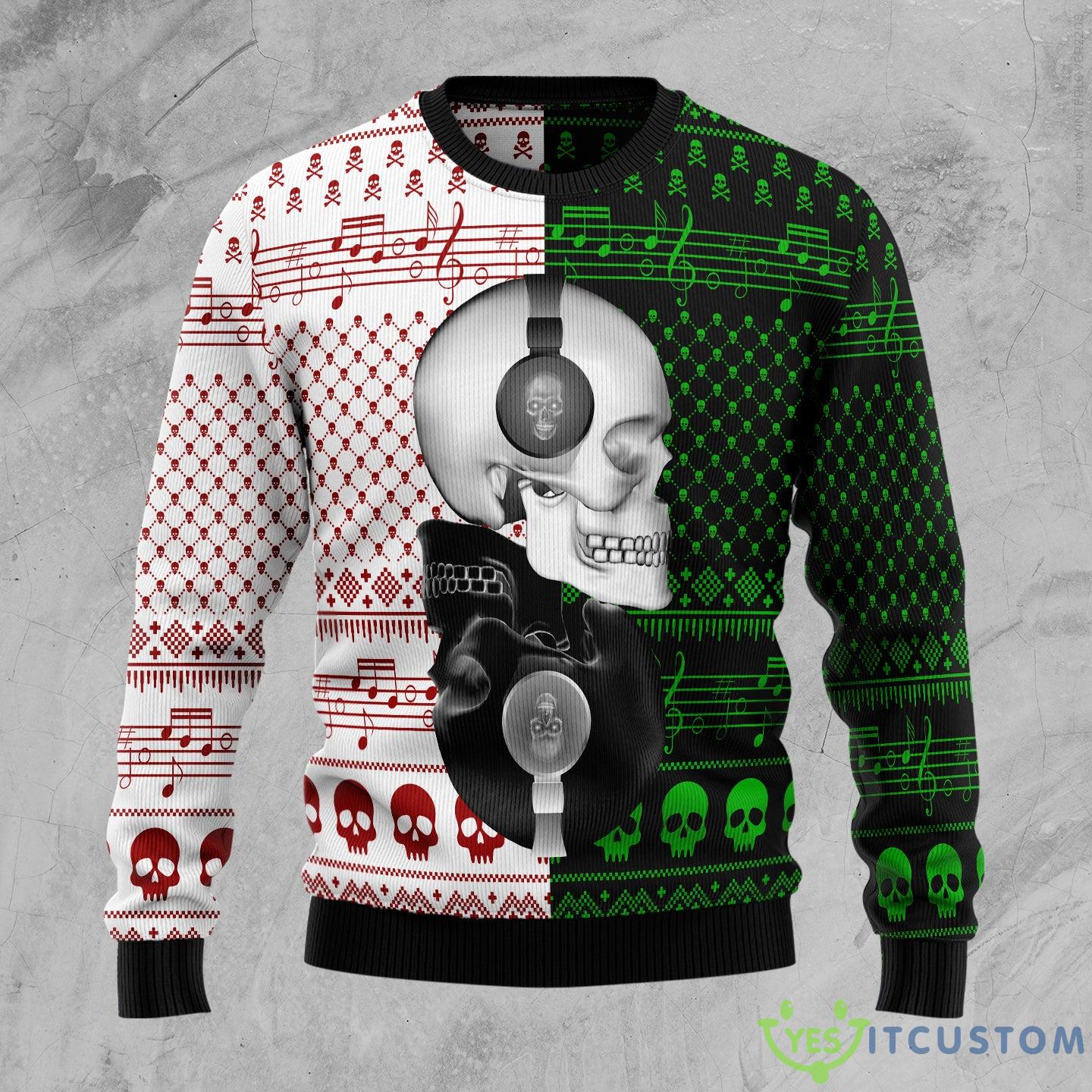 Skull Yinyang Ugly Christmas Sweater Gift Men Women - Skull Yinyang Ugly Christmas Sweater Gift Men Women_1