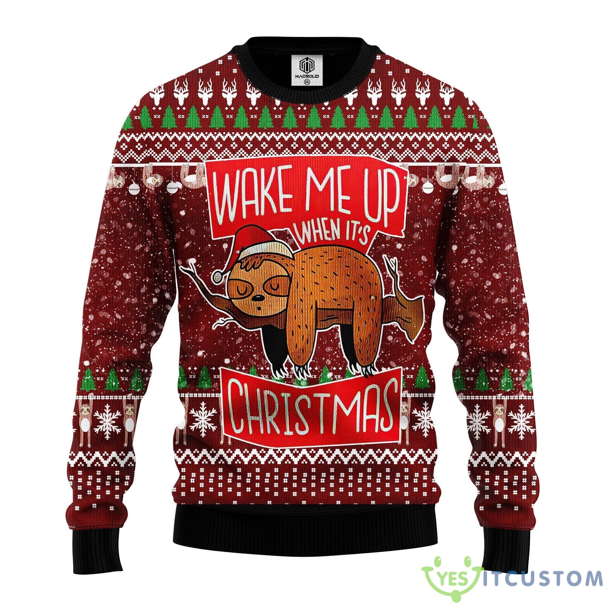 Sloth 3D Thanksgiving Women Mens Ugly Christmas Sweater - Sloth 3D Ugly Christmas Sweater Amazing Gift Idea Thanksgiving Gift_1