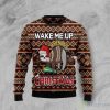 Sloth Wake Me Up Ugly Sweater For Christmas Product Photo 1