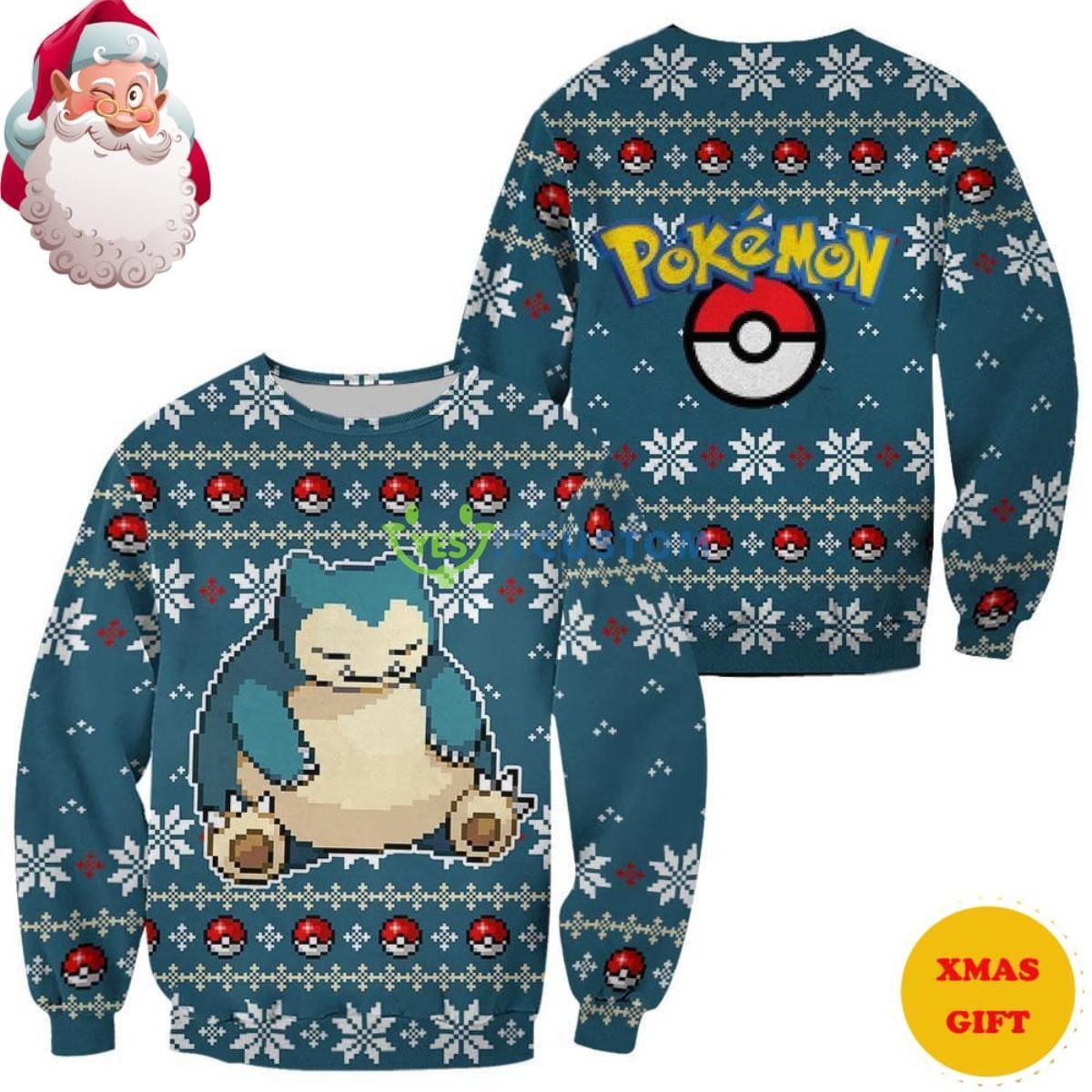Snorlax Pokemon Christmas AOP Sweater 3 Snorlax Pokemon Christmas AOP Sweater Product Photo 1