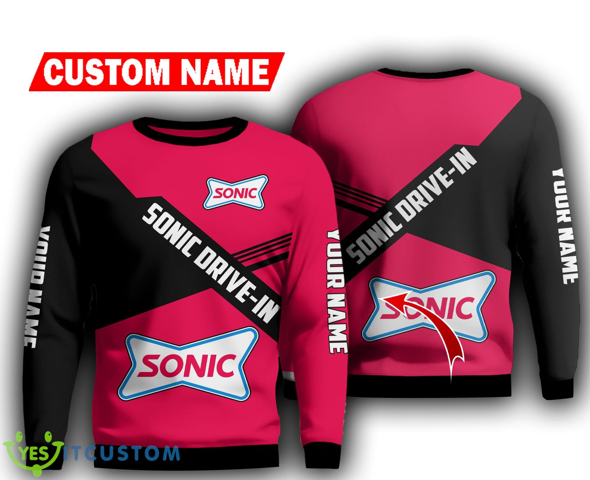 sonic drive-in Brand Light Ugly Sweater vintage AOP Christmas Sweatshirt Custom Name - sonic drive-in Brand Light Ugly Sweater vintage AOP Christmas Sweatshirt Custom Name