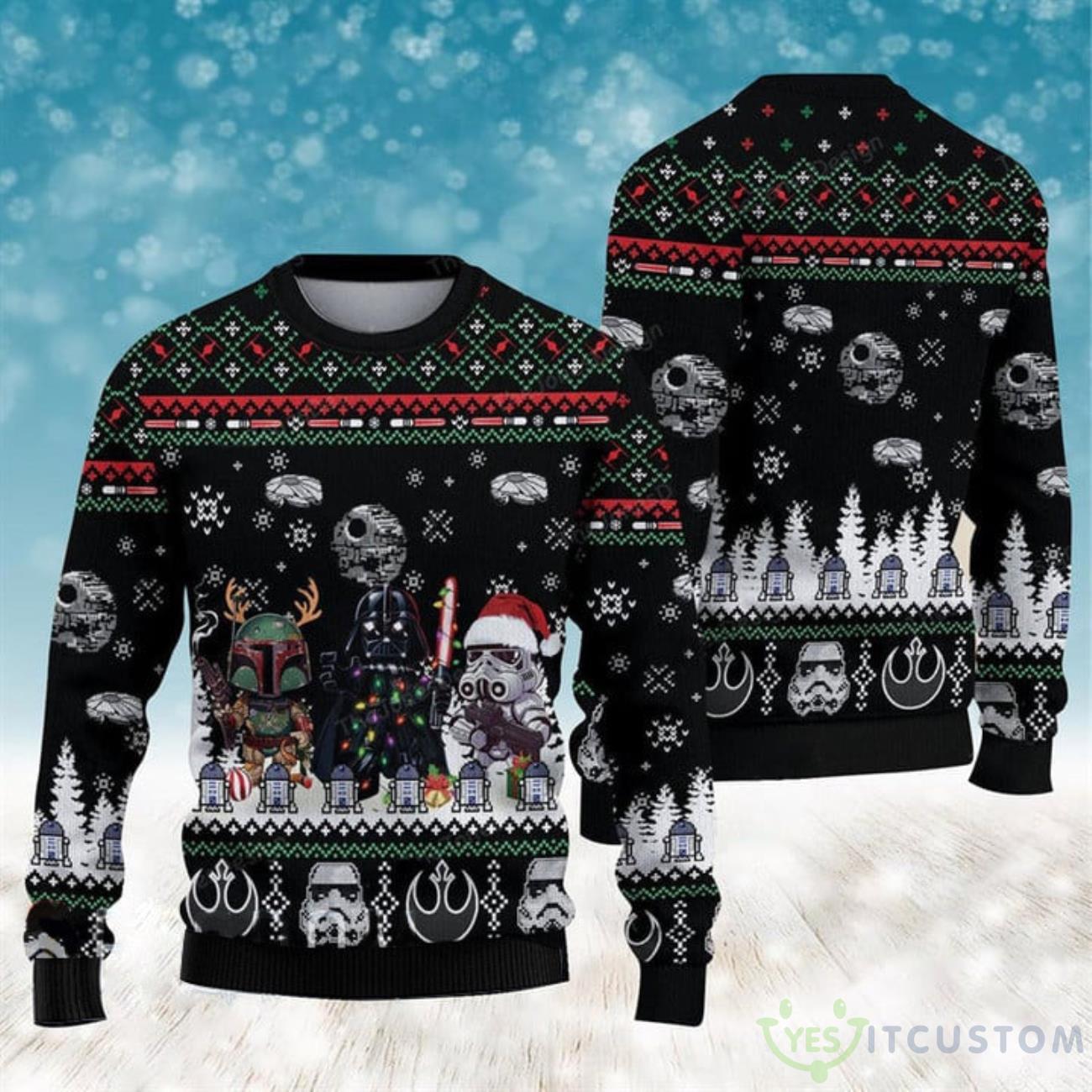 Star Wars Xmas Ugly Christmas Sweater 3 Star Wars Xmas Ugly Christmas Sweater Product Photo 1