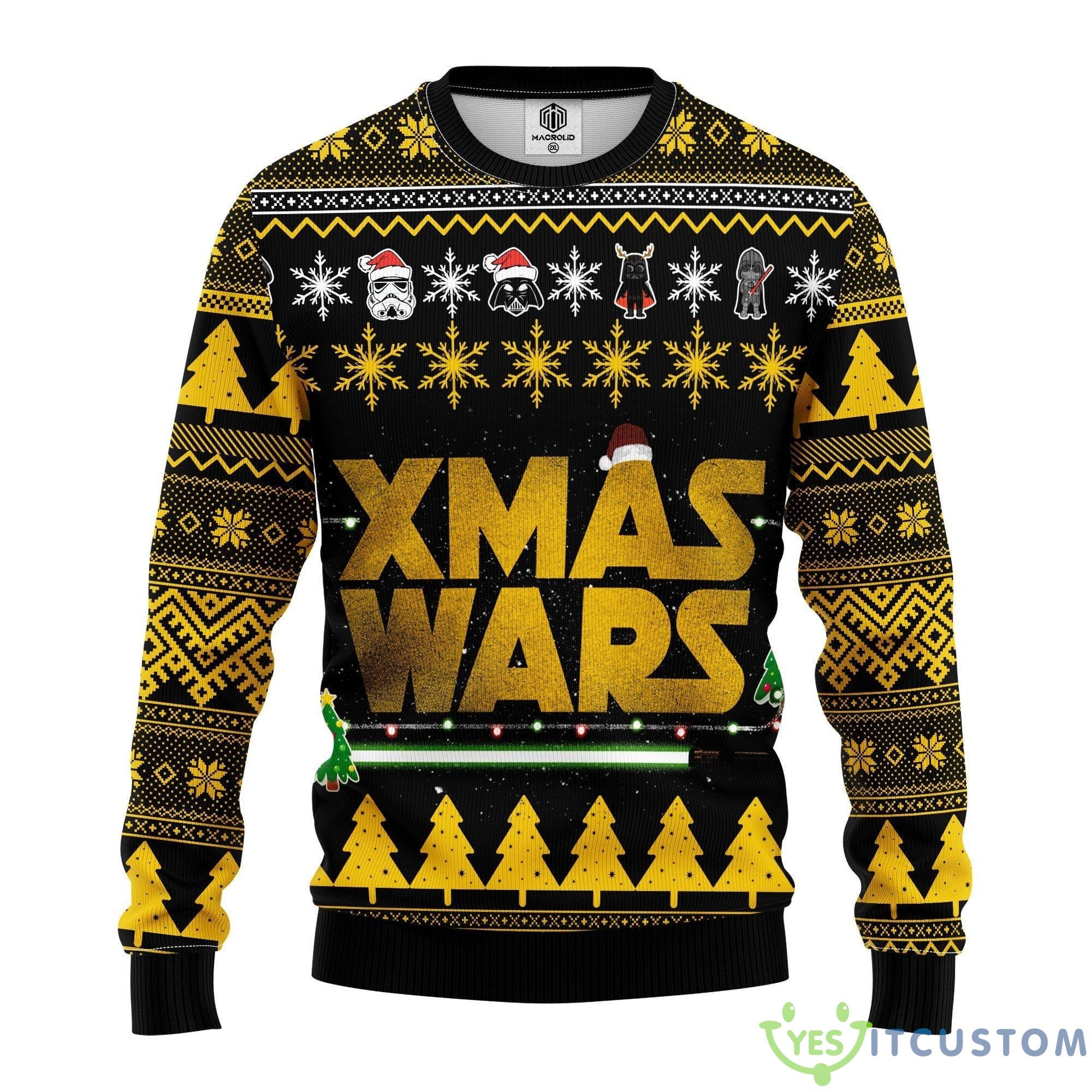 Star Wars Yellow Thanksgiving Women Mens Ugly Christmas Sweater - Star Wars Yellow Ugly Christmas Sweater Amazing Gift Idea Thanksgiving Gift_1