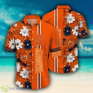 Syracuse Orange NCAA Flower Logo Colorful Hawaiian Shirt - Syracuse Orange NCAA Flower Logo Coloful Hawaiian Shirt Photo 2