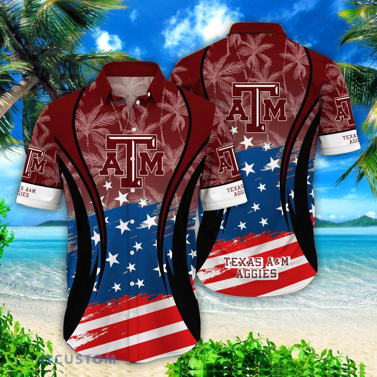 Texas A&M Aggies NCAA2 Vintage Palm Tree Flag Pattern Aloha Hawaiian Shirt Summer Gift 2 Texas A&M Aggies NCAA2 Vintage Palm Tree Flag Pattern Aloha Hawaiian Shirt Summer Gift Product Photo 1