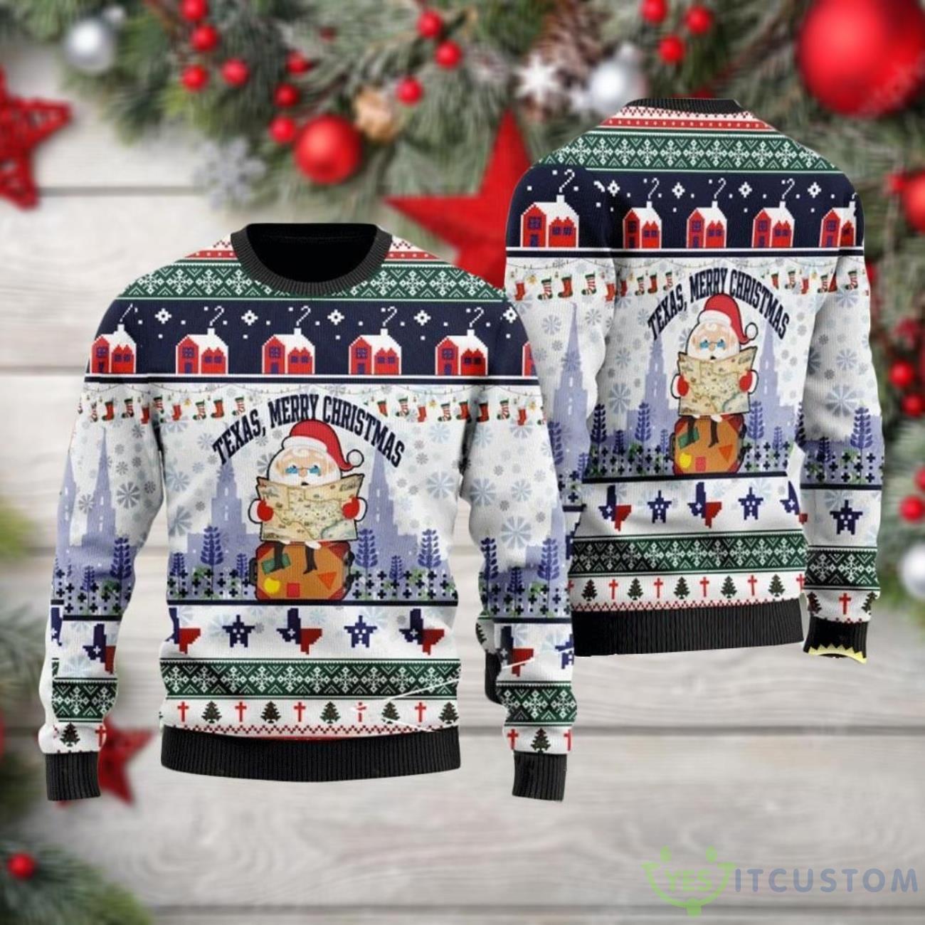 Texas Merry Ugly Sweater For Christmas 3 Texas Merry Ugly Sweater For Christmas Product Photo 1