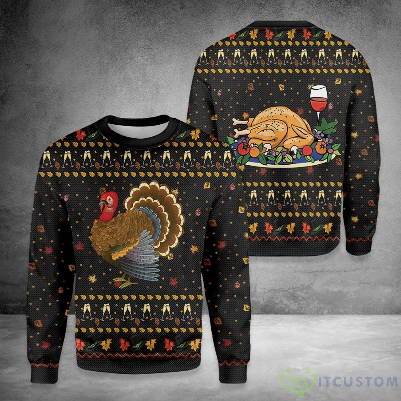 Thanksgiving Ugly Christmas Sweater 3 Thanksgiving Ugly Christmas Sweater Product Photo 1