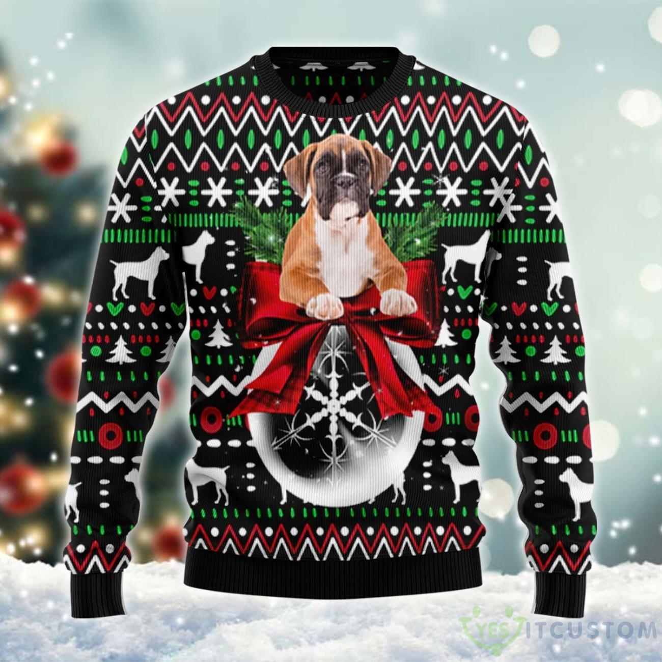 The Boxer Puppy Xmas Ugly Sweater 3 The Boxer Puppy Xmas Ugly Sweater Product Photo 1