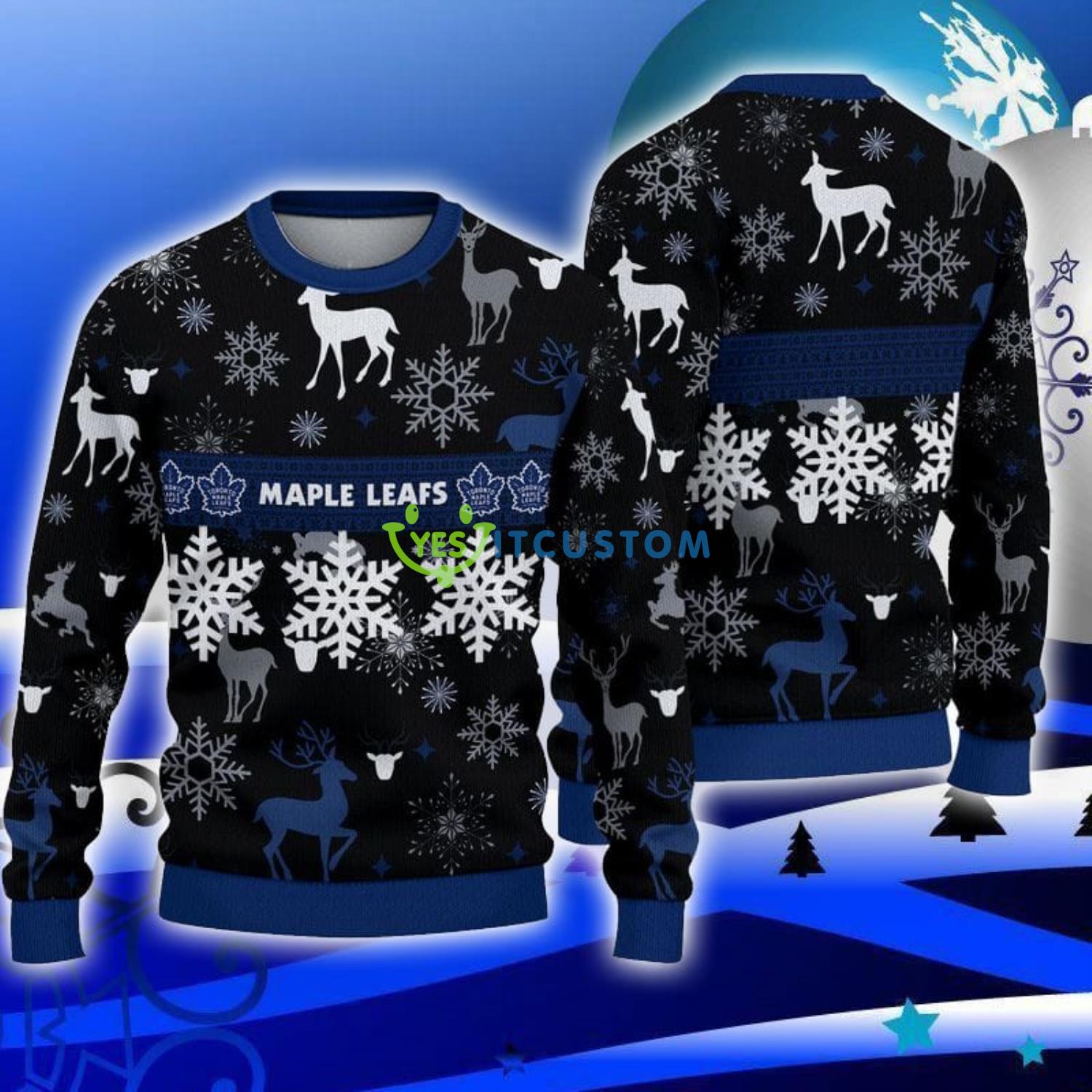 Toronto Maple Leafs Big Snowflake Pattern Ugly Christmas Sweater Christmas Gift 3 Toronto Maple Leafs Big Snowflake Pattern Ugly Christmas Sweater Christmas Gift Product Photo 1