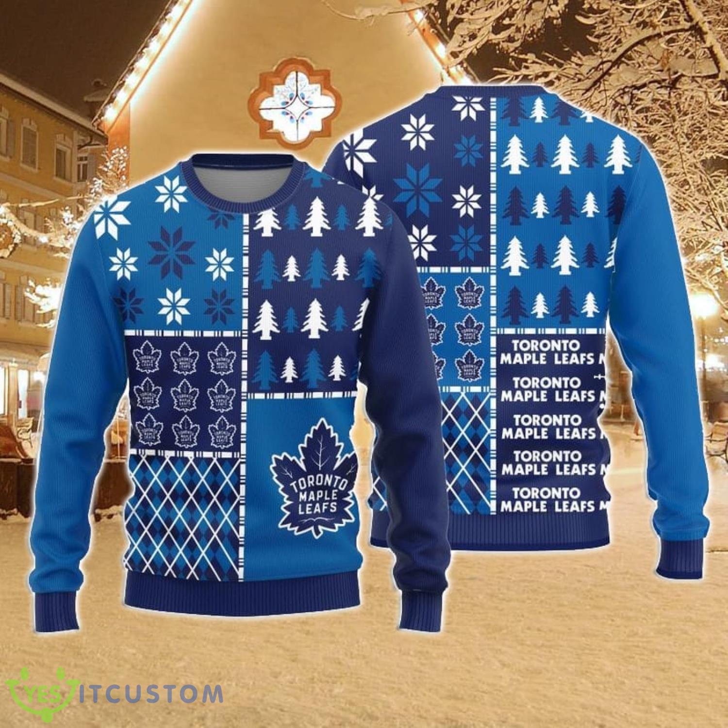 Toronto Maple Leafs Christmas Pattern Ugly Christmas Sweater Christmas Gift 3 Toronto Maple Leafs Christmas Pattern Ugly Christmas Sweater Christmas Gift Product Photo 1