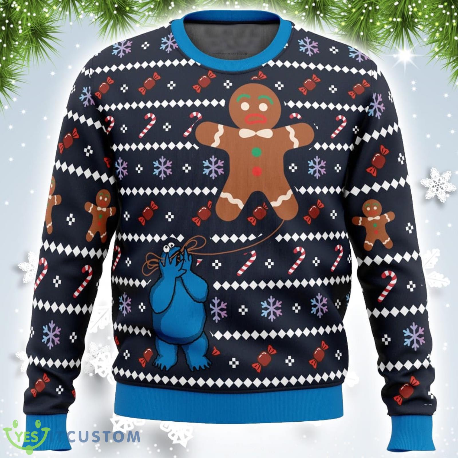 Ugly Cookie! Cookie Monster Xmas Ugly Christmas Sweater Christmas Gift For Men And Women Product Photo 1