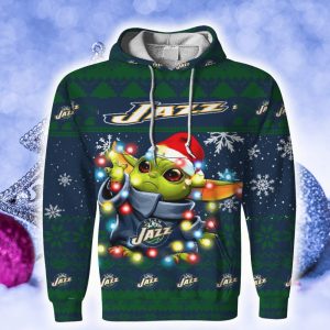 Utah Jazz Baby Yoda Star Wars Sports Football American Fashion Fans Gift 3D Hoodie Zip Hoodie Printed For Men And Women - 300923-154223