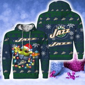 Utah Jazz Baby Yoda Star Wars Sports Football American Fashion Fans Gift 3D Hoodie Zip Hoodie Printed For Men And Women - 300923-154219