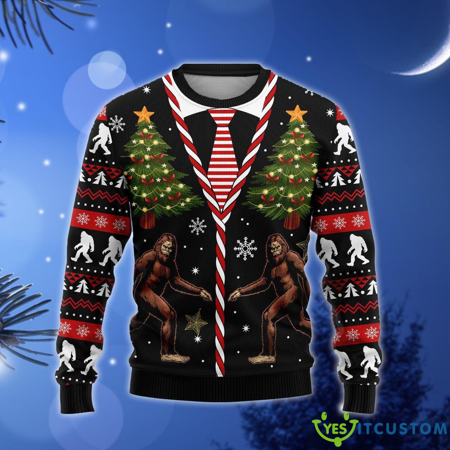 Vintage Bigfoot Ugly Christmas Sweater Gift Men Women - Vintage Bigfoot Merry Ugly Christmas Sweater Gift Men Women_1